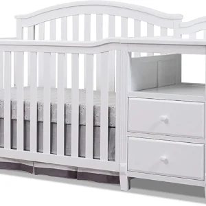 Crib and Changer with Slat Panel Back