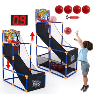 LED Scoring Arcade Basketball Game Adjustable Height 44"-55"