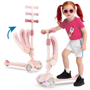 3-Wheeled Scooter with  Adjustable Lean-to-Steer Handlebar