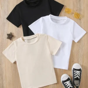 3-Pack Kids Solid Color T-Shirts