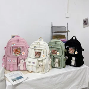 Bookbags with Plush Pendant Pin