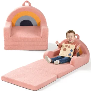 Extra Wide Soft  Fold Out 2-in-1 Kids Couch
