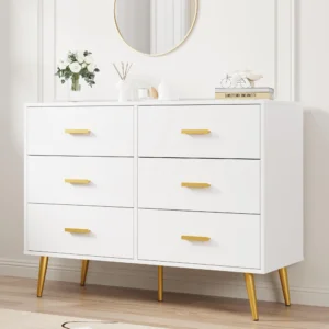 Modern 6-Drawer Dresser, 41.7" Wide Storage Cabinet