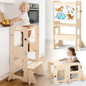 Foldable 4-in-1 Toddler Kitchen Step Stool